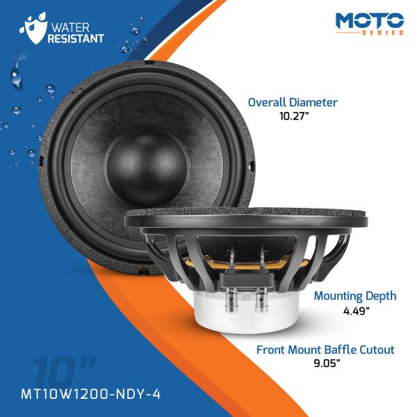 Main product image for PRV Audio MT10W1200-NDY-4 Moto Series 10" Pro Low Frequency Woofer 4 Ohm267-8042